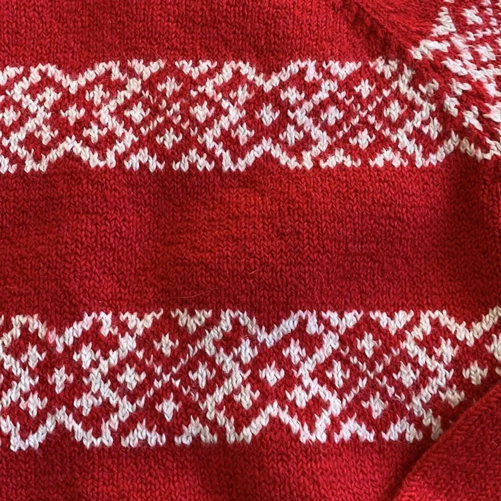 Gap Red Sweater Fair Isle‎ Winter turtleneck Snowflakes kids 5-6